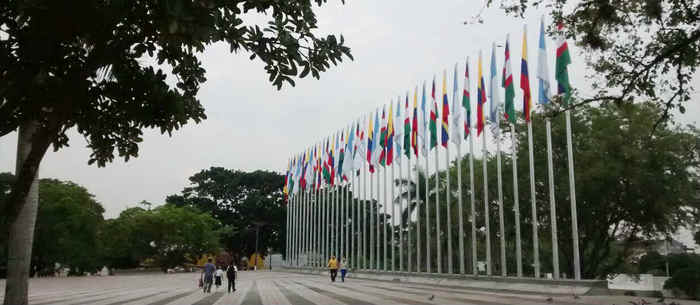 Parque de las banderas, remodelado, rinde homenaje a atletas del Mundial