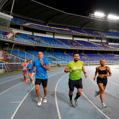 La pista atlética del estadio Pascual Guerrero también se habilitará de noche para los amantes del atletismo y la actividad física