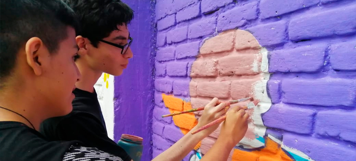 Mural le cambió la cara a un colegio en Las Delicias con Urban 95