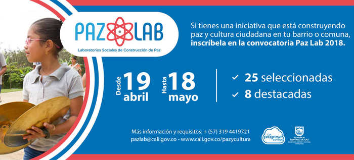 Hasta el próximo 18 de mayo estará abierta la convocatoria Paz Lab: laboratorios sociales de construcción de paz