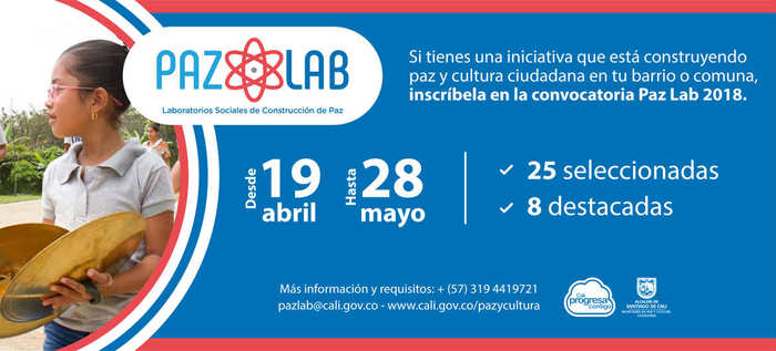 Paz Lab 2018 amplía su convocatoria y recibirá iniciativas comunitarias hasta el 28 de mayo