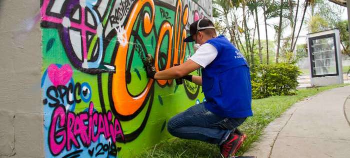Colorido mural dedicado a Cali le dio apertura al Festival Graficalia 2018