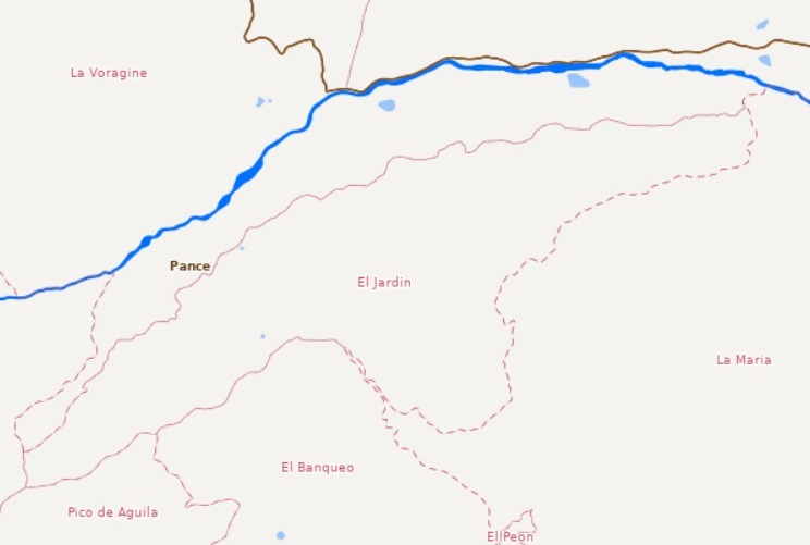 Imagen de un mapa del Geovisor IDESC donde se muestran algunas de las veredas que hacen parte del corregimiento de Pance