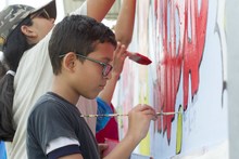 Estudiantes pintaron mural de la paz en la Institución Joaquín de Caicedo y Cuero