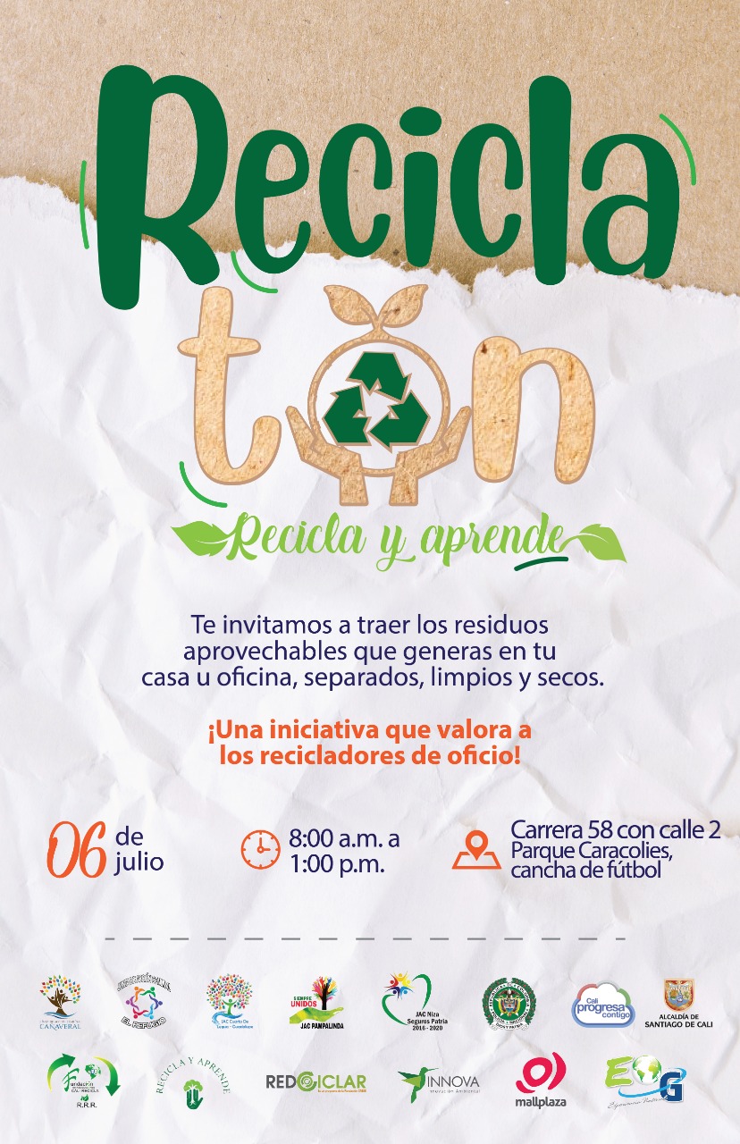 Este sábado gran Reciclatón por Cali en el barrio Cuarto de Legua - Guadalupe