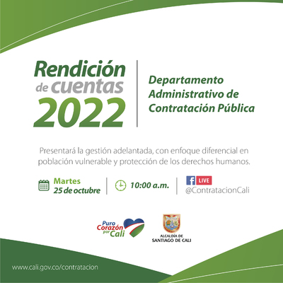 Segunda rendición de cuentas del Departamento Administrativo de Contratación Pública 25 de octubre de 2022