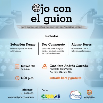 OJO AL GUIÓN - jueves 20 de junio a las 6:00 p.m. en el Cine Foro Andrés Caicedo