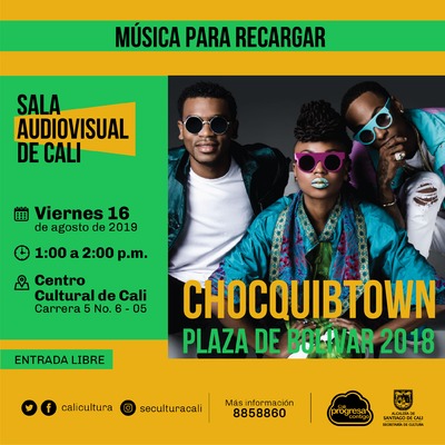 Música para recargar Chocquibtown Plaza de Bolivar 2018  - Centro Cultural de Cali, Carrera 5 No. 6-05 - Salón 218