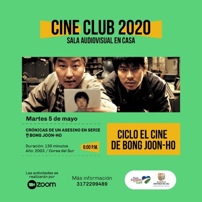 Cine club 2020 Sala Audiovisual en casa martes 5 mayo - Ciclo el cine de BOGN JOON-HO