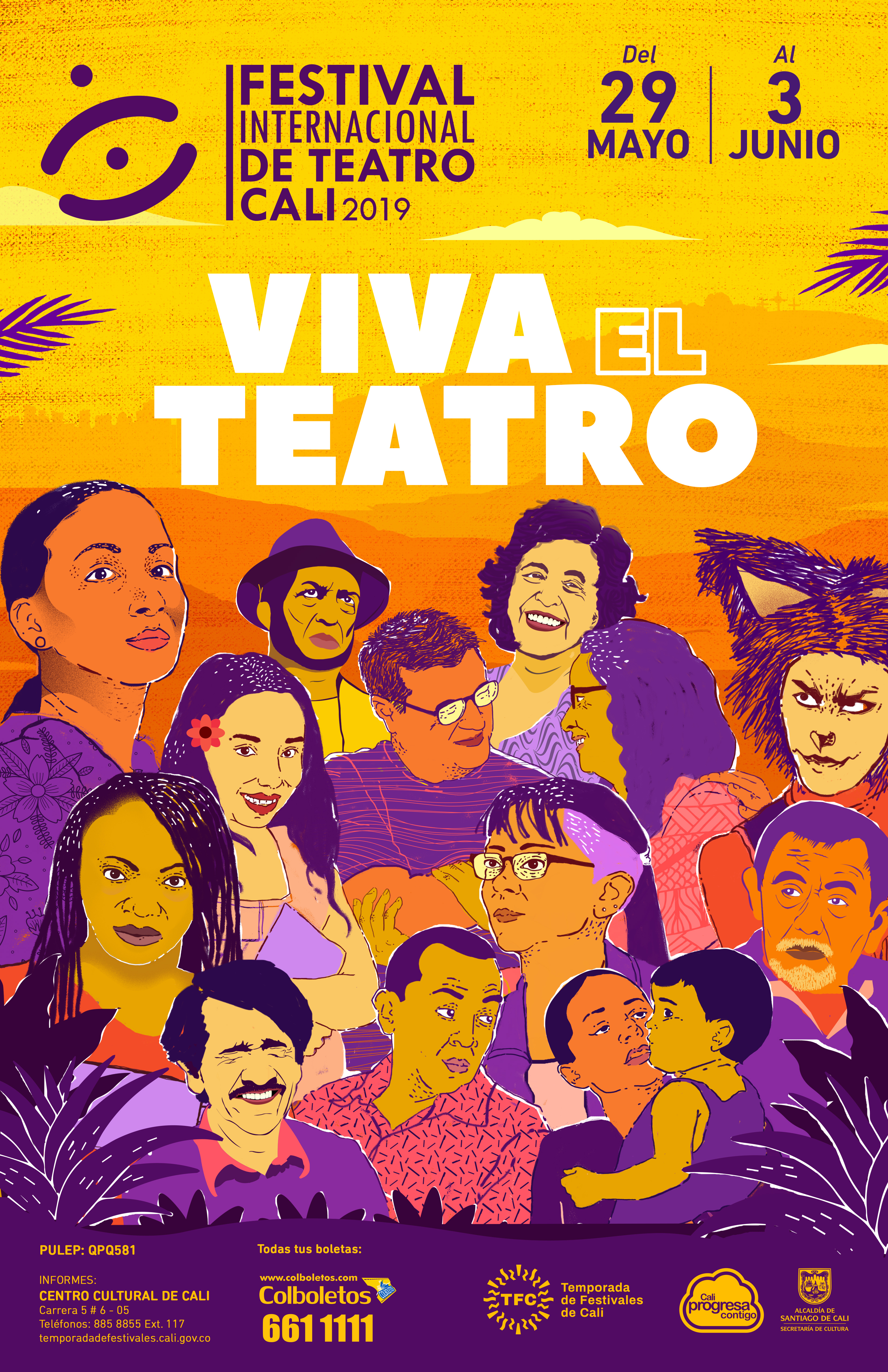 Este es el afiche oficial del Festival Internacional de Teatro de Cali 2019