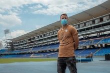 Guillermo De Amores, arquero titular del Deportivo Cali, recibió el miércoles (07.07.2021) la segunda dosis de la vacuna Pfizer contra el covid-19, en el megacentro del estadio olímpico Pascual Guerrero.