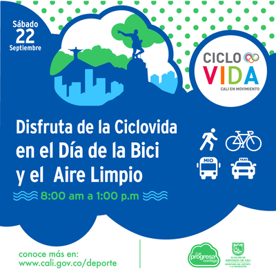 Disfruta de la Ciclovida en el día de la  Bici y el aire limpio