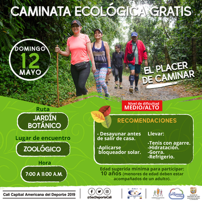 Caminata ecológica ruta Jardín botánico