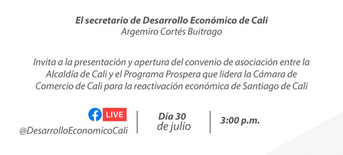 Hoy, convenio Alcaldía de Cali y Cámara de Comercio para reactivación económica