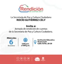 Rendición de cuentas de la Secretaría de Paz y Cultura Ciudadana
