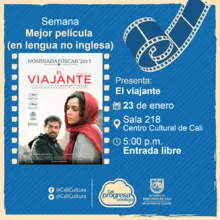 Semana mejor película (en lengua no inglesa)  Película: El viajante de Asghar Farhadi Año: 2016