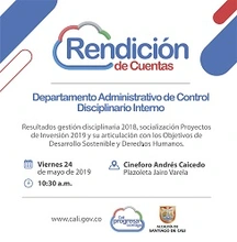 Rendición De Cuentas 2019 Departamento Administrativo de Control Disciplinario Interno