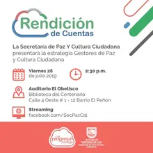 Rendición de cuentas - Secretaría de Paz y Cultura Ciudadana