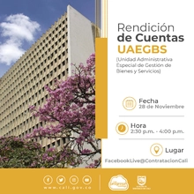 Tercera Rendición de Cuentas de la Unidad Administrativa Especial de Gestión de Bienes y Servicios.