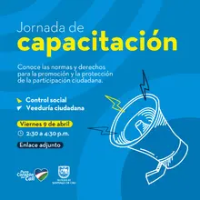 Capacitación en Rendición de cuentas, control social y veedurías ciudadanas.
