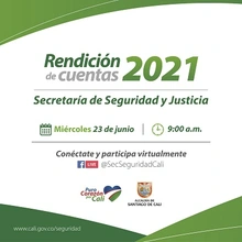 Invitación a Primera Rendición de Cuentas Secretaria de Seguridad y Justicia 2021