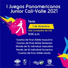 Tenis todos - I Juegos Panamericanos Junior Cali - Valle 2021
