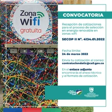 Convocatoria recepción de cotizaciones para el proceso de selección en energía renovable en zonas wifi.