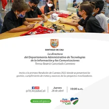 El Departamento Administrativo TIC invita a la ciudadanía en general a participar de la primera rendición de cuentas del 2022