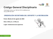 Invitación a la conferencia sobre Código General Disciplinario