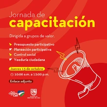 Capacitación en presupuesto participativo, planeación participativa, control social y veeduría ciudadana