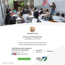 Invitación a acompañar a los estudiantes en el primer día de clases del año lectivo 2023