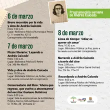 Programación semana de Andrés Caicedo