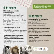 Programación semana de Andrés Caicedo