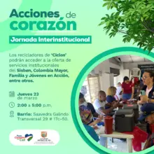 Jornada interinstitucional de servicios para los recicladores de Ciclos