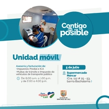 Supermercado Mercar / Unidad móvil - Facturación y asesoría en impuestos y multas de tránsito