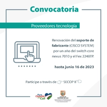 Convocatoria - Proveedores tecnología