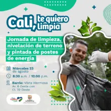 Jornada de limpieza, nivelación de terreno y pintada de postes