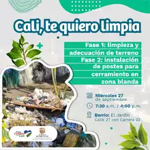 Jornada de limpieza y recuperación del espacio público barrio El Jardín 