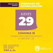 Jornadas de esterilización Comuna 15 – Caseta Comunal Comuneros 1 Cr 32ª # 57 - 27 
