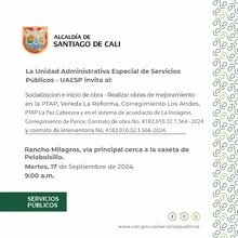 Socialización e inicio de obra en agua potable y saneamiento básico