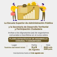 Inscripción a planes estratégicos de desarrollo comunal y comunitario.