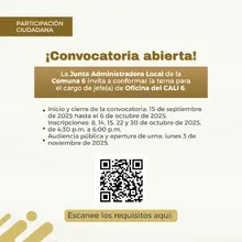 Convocatoria a conformar la terna para el cargo jefe de oficina Cali 6