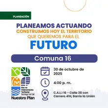 Te invitamos al Taller de Formulación Participativa en el marco del proceso de Revisión y Ajuste del POT en la  Comuna 16