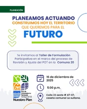 Invitamos a todos los vecinos y amigos de la Comuna 20 a participar del Taller de Formulación Participativa