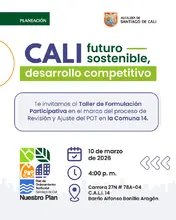 Te invitamos al Taller de Formulación Participativa en el marco del proceso de Revisión y Ajuste del POT en la  Comuna 14