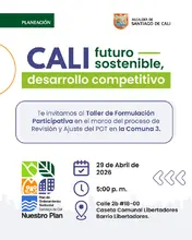 Te invitamos al Taller de Formulación Participativa en el marco del proceso de Revisión y Ajuste del POT en la Comuna 5.
