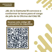JAL de la Comuna 10 abrió convocatoria para conformar la terna de candidatos a jefe de Oficina del CALI 10