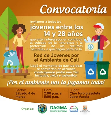 Convocatoria para la Red de Jóvenes por el Ambiente de Cali