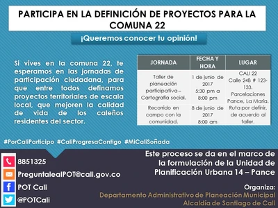 Taller de cartografía social - participación ciudadana comuna 22 - UPU 14