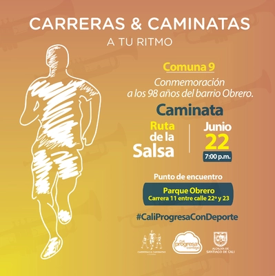 Caminata Ruta de la Salsa conmemoración de los 98 años del barrio Obrero